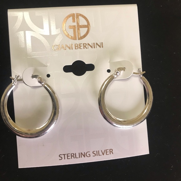 💥NWT Giani Bernini Sterling Silver Hoop Earrings - Picture 2 of 4